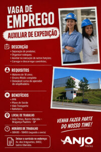 Oportunidade de emprego na Anjo Tintas em Bragança Paulista