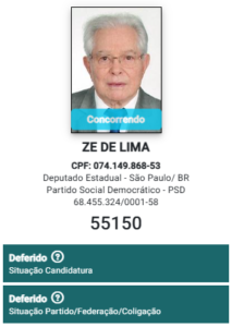 Agora é oficial: Justiça Eleitoral defere candidatura de Zé de Lima a deputado estadual